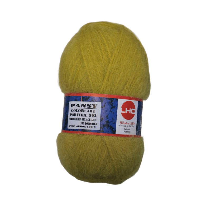 Pansy, lana en ovillos simil mohair,